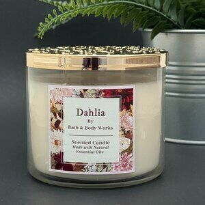 BBW Dahlia Bath & Body Works 3 Wick Candle